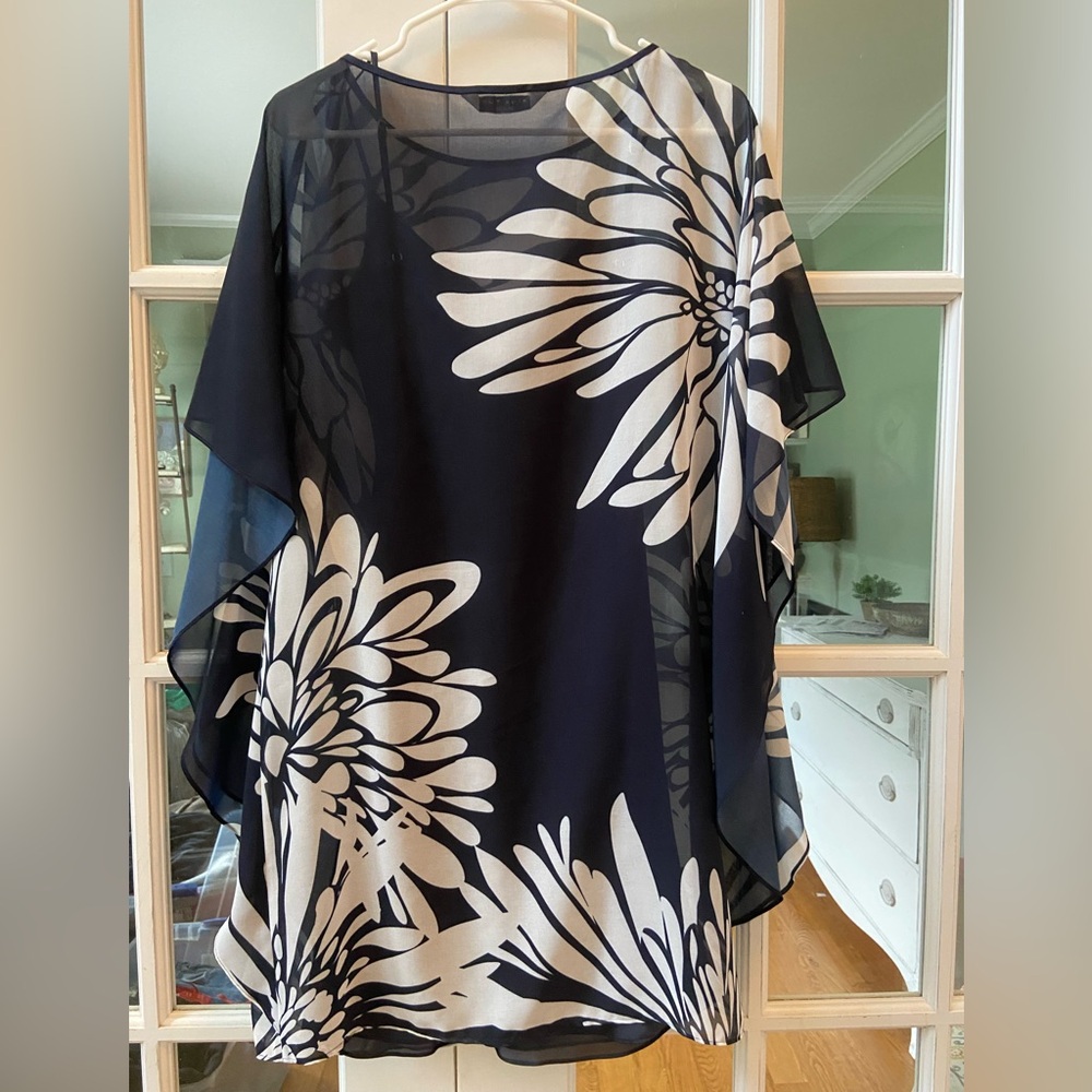 Trina Turk Caftan Blue and White Dress - Picture 2 of 5